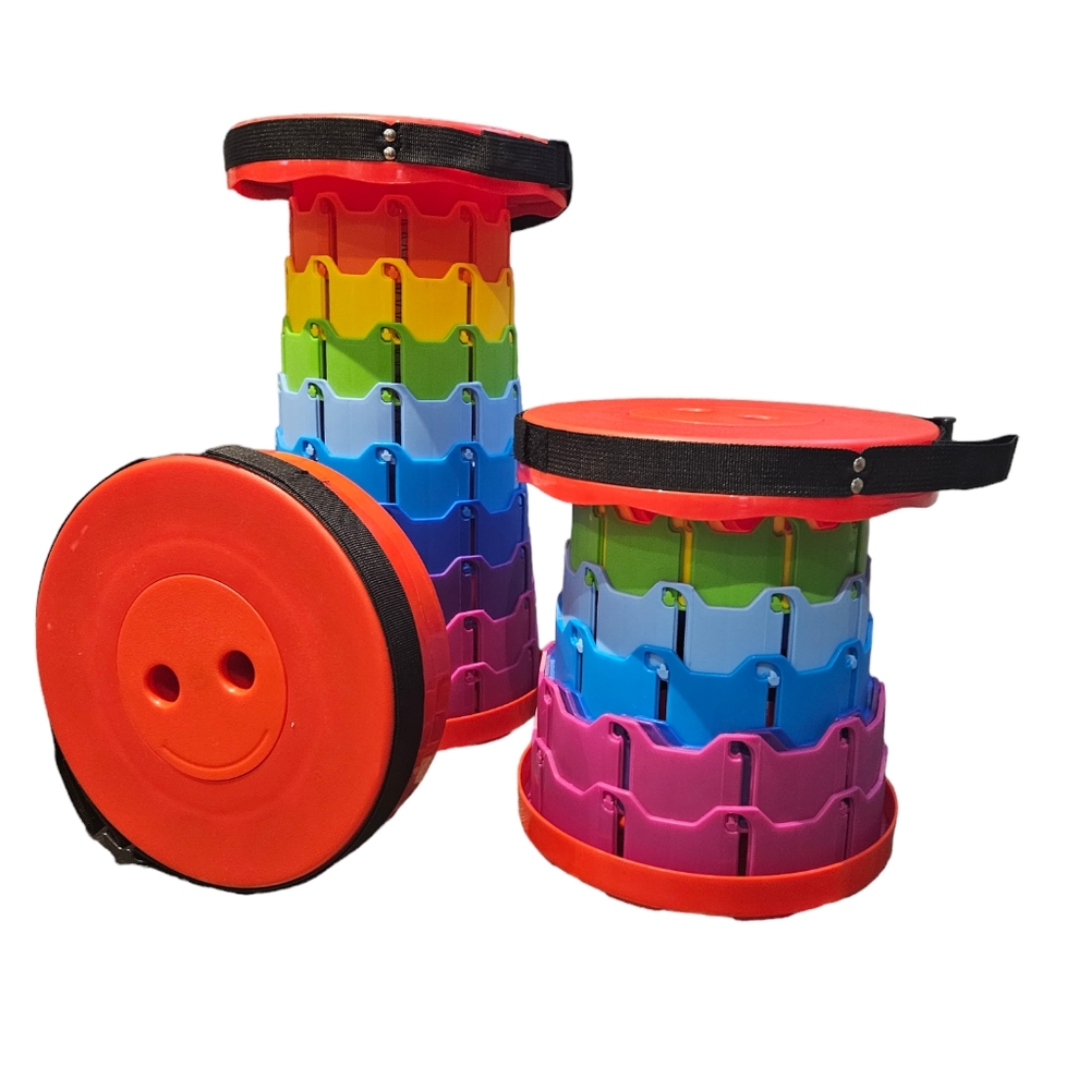 Telescopic retractable plastic stool